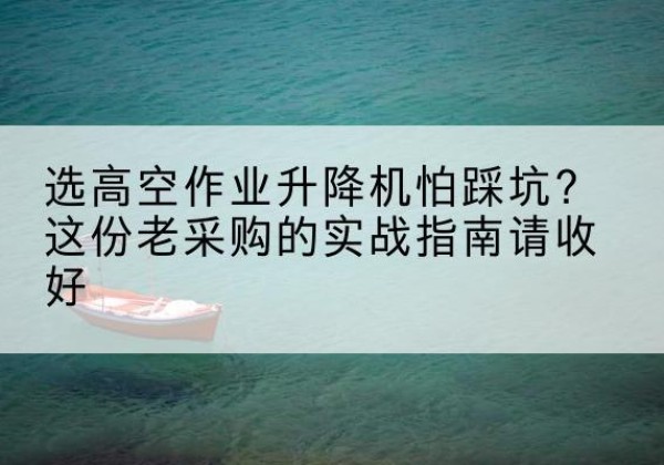 靖宇高空作业升降机厂家推荐-选高空作业升降机怕踩坑？这份老采购的实战指南请收好