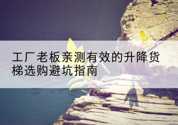 靖宇升降货梯怎么选-工厂老板亲测有效的升降货梯选购避坑指南